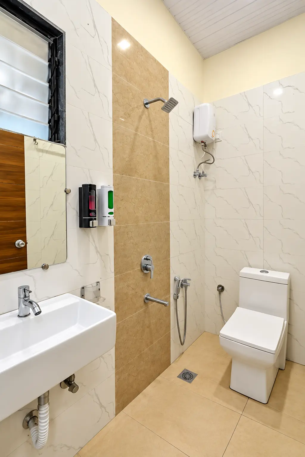 Modern bathroom with geyser
